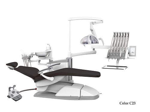 SILVERFOX 8000C-SRS0 – Стоматологическая установка с верхней подачей и с мягкой обивкой