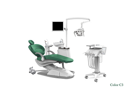 SILVERFOX 8000B SMS0 – Стоматологическая установка с подкатным блоком врача и с мягкой обивкой