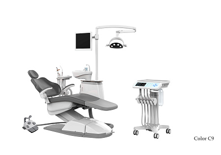 SILVERFOX 8000C-SMS0 CART – Стоматологическая установка с подкатным блоком врача и с мягкой обивкой