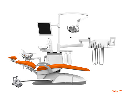 SILVERFOX 8000C-SRS0 Classic – Стоматологическая установка с нижней подачей и мягкой обивкой